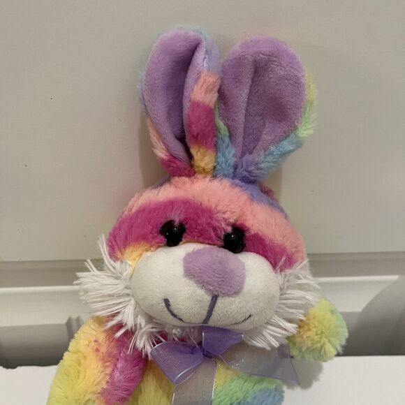 Homerbest Easter Rainbow Bunny Rabbit Plush Multicolor 11" Stuffed Animal - Picture 2 of 7